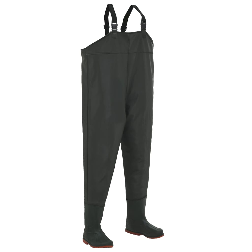 NNEVL Wading Pants with Boots Green Size 43