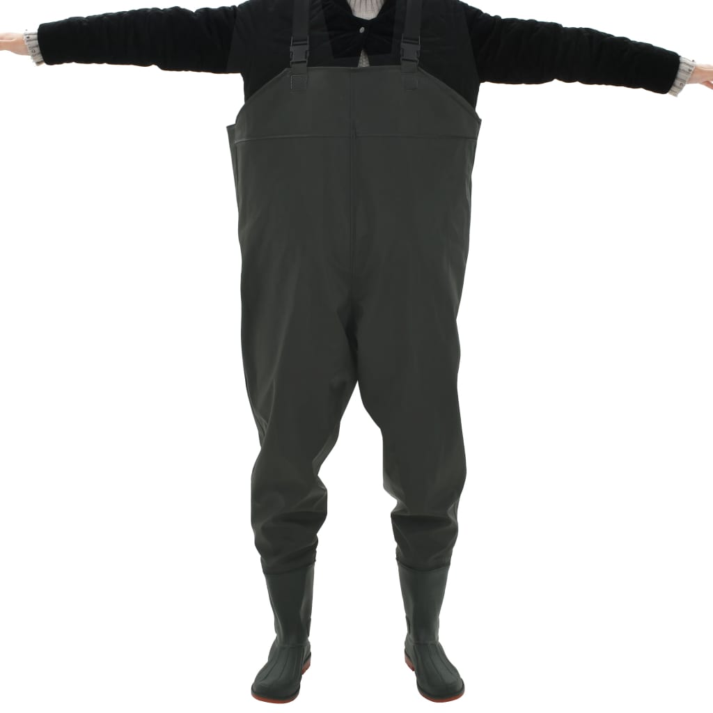 NNEVL Wading Pants with Boots Green Size 43
