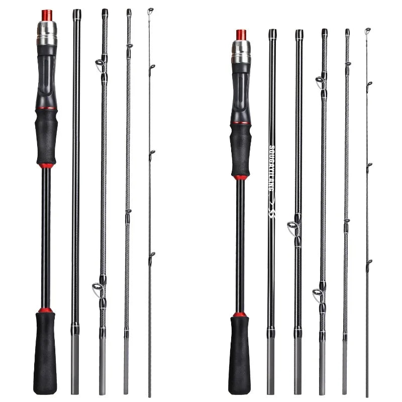 NNEOBA 2.1M Carbon Fiber Casting Rod 6-Section Black