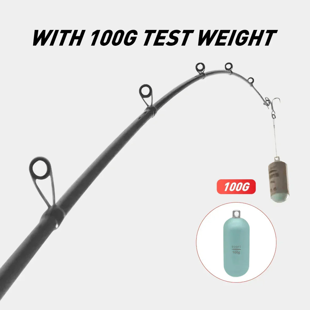 Inshore Spinning Fishing Rod Long Casting Carbon Rod Black