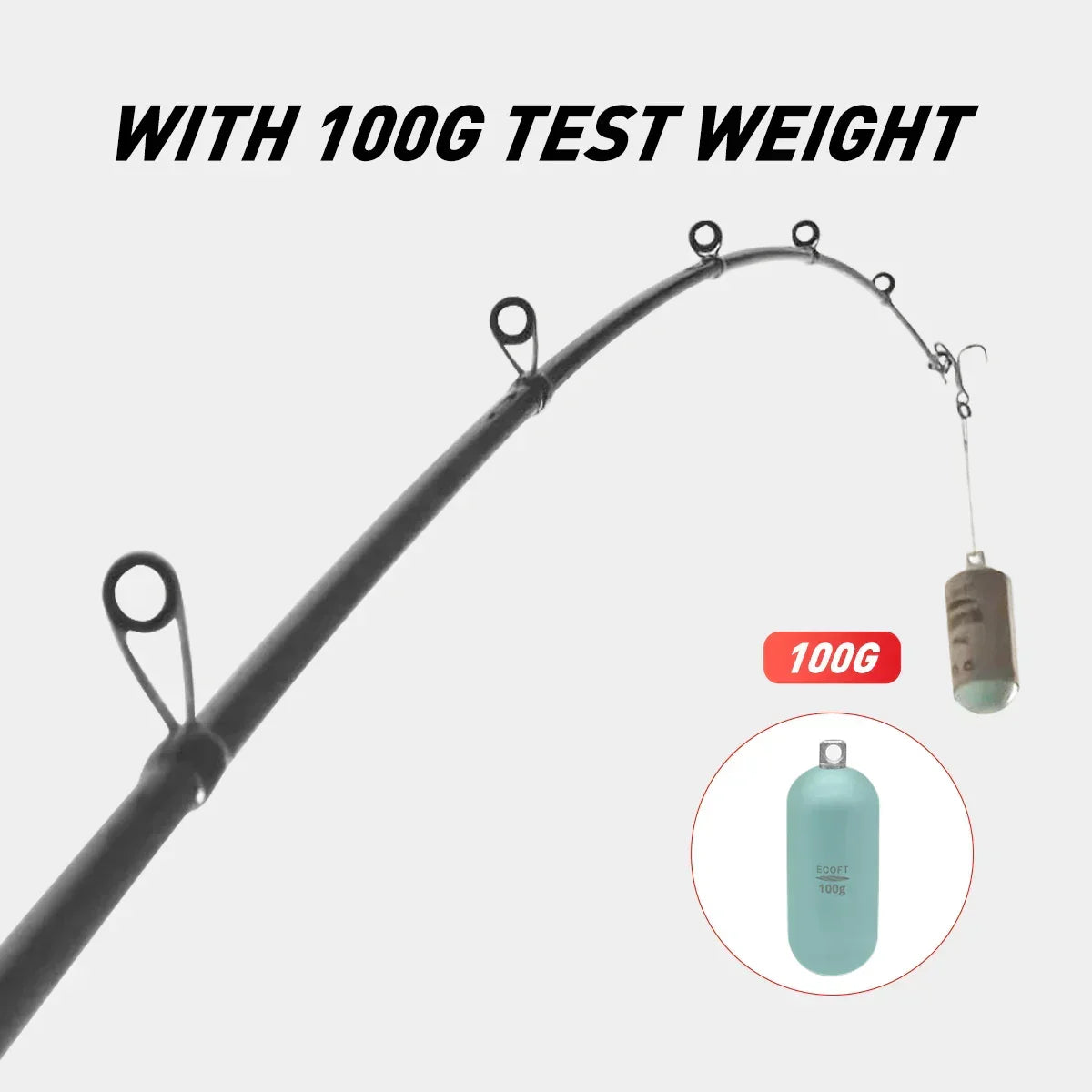 Inshore Spinning Fishing Rod Long Casting Carbon Rod Black