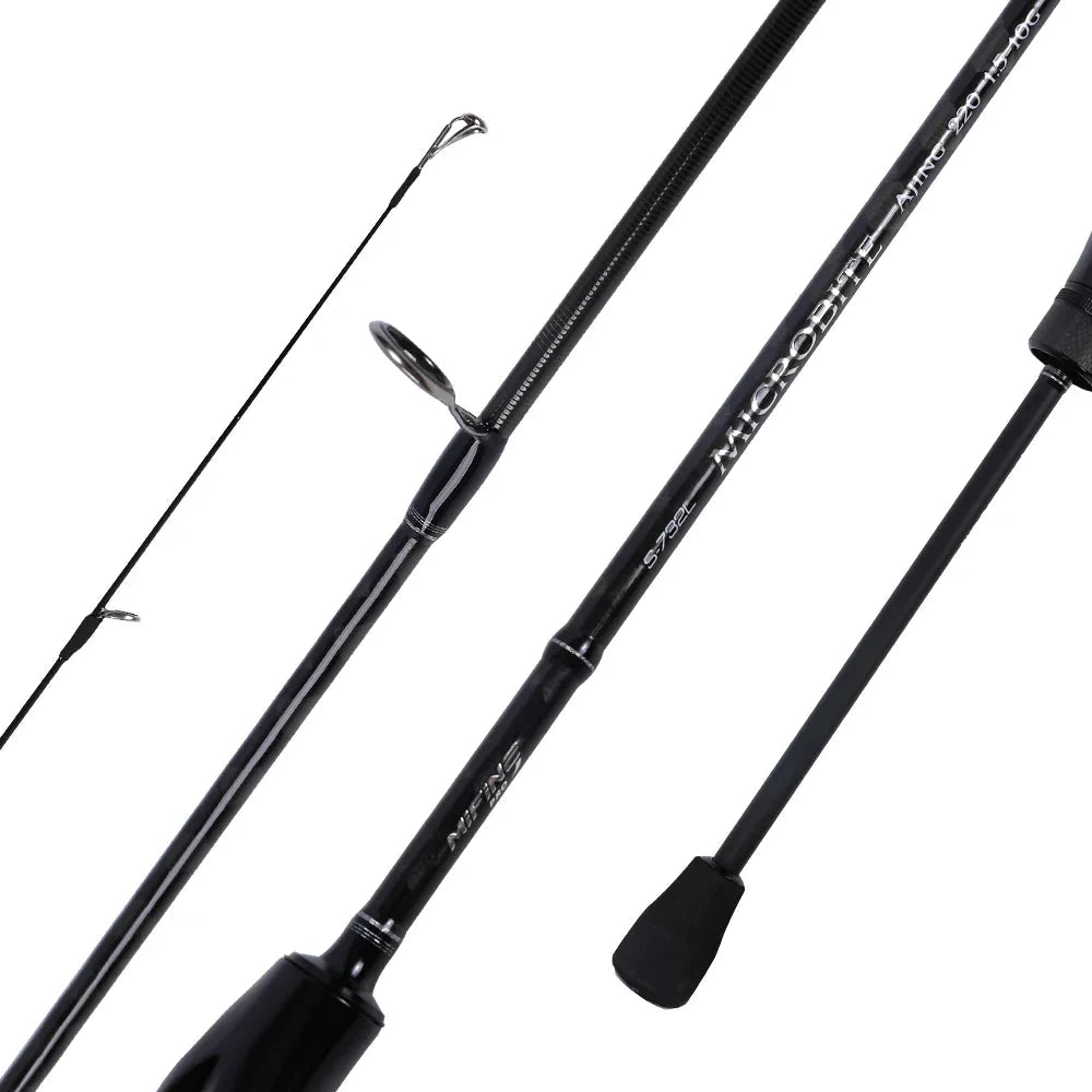 NNEOBA 2.2M Fast Action Spinning Rod Light Carbon Lure Rod Black