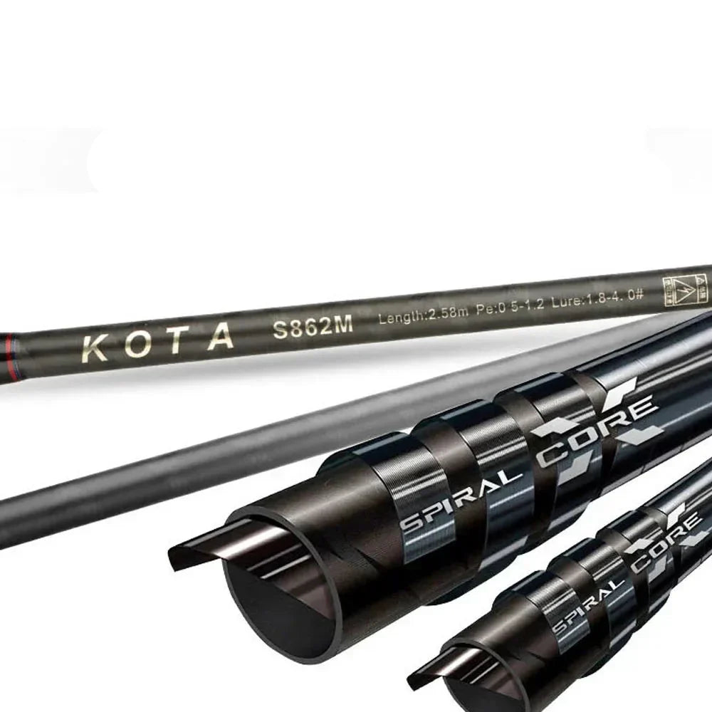 Inshore Squid Fishing Rod 2.59m Carbon Fast Action Rod Black