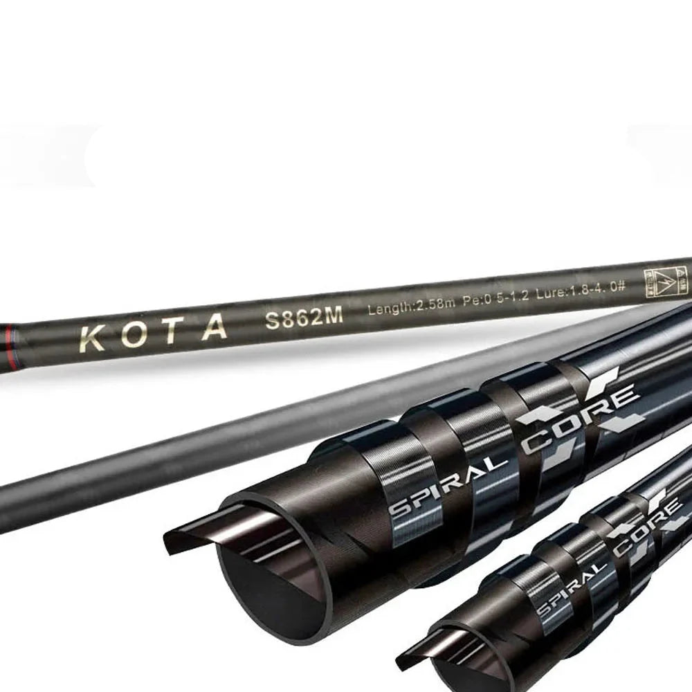 NNEOBA Inshore Squid Fishing Rod 2.59m Carbon Fast Action Rod Black